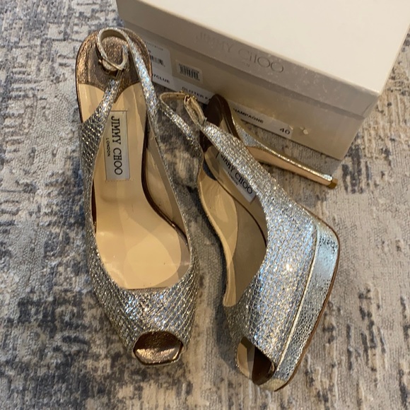 Jimmy Choo Shoes - Jimmy Choo glitter platform sandal heel size 40